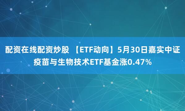 配资在线配资炒股 【ETF动向】5月30日嘉实中证疫苗与生物技术ETF基金涨0.47%