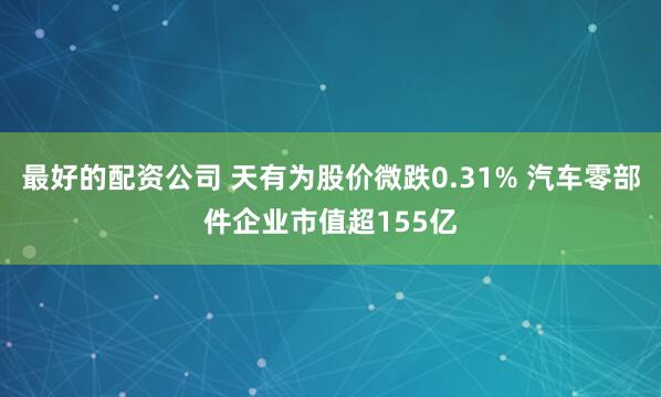 最好的配资公司 天有为股价微跌0.31% 汽车零部件企业市值超155亿